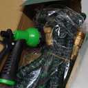 Flexi Hose with 8 Function Nozzle, 50FT - Lightweight Expandable Garden Hose, No-Kink Flexibility, 3/4 Inch Solid Brass Fittings and Double Latex Core - Black and Green
