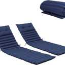 Only choice Chaise Lounge Cushion Outdoor Set of 2, Waterproof Lounge Chair Cushion with Headrest for Patio, Waterproof Fabric, 73" LX24 W (Navy Blue)