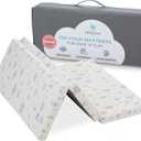 Babylicious Waterproof Pack and Play Mattress Topper | 38" x 26" x 1.5" | Trifold Style - Breathable Soft Plush Foam - Portable Mattress Topper- Baby Foam Mattresses for Babies (Dreamy)