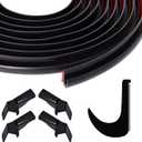 40 FT RV Rain Gutter, J-Shape Drip Rail with 4 RV Rain Gutter Spouts, 1/2 Inch PVC Plastic Roof Rain Diverter Strip to Control Water Runoff for Rv, Vans, Cars, Truck, Caravans, w/3M Tape (Black)