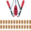 Manual Wine Bottle Corker with 30 Corks, Lever-Action Hand Corker for 2.2x4.4 inch Bottles, Home Brewing Essential