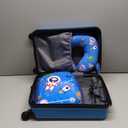 Sanwuta 4 Pcs Kids Luggage Set Kids Backpack Travel Rolling Suitcase with Wheels U-shape Pillow Childrens Gift for Girls Boys(17 Inch, Astronaut Style, Blue)