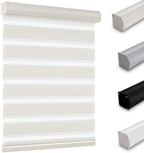 Youngoo Cordless Zebra Blinds for Indoor Windows, Dual Layer Sheer 70% Blackout Shades, Light Filtering Window Treatments, Privacy Light Control Day Night, 25" W*72" H, Beige Youngoo Cordless Zebra Blinds for Indoor Windows, Dual Layer Sheer 70% Blackout Shades, Light Filtering Window Treatments, Privacy Light Control Day Night, 25" W*72" H, Beige