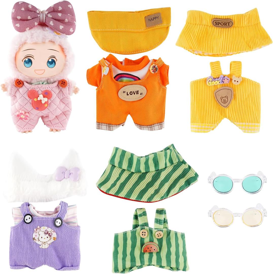 5-Pack Clothes Set for 17cm Doll Clothes with Accessories Set Stylish Outfit Dressed up