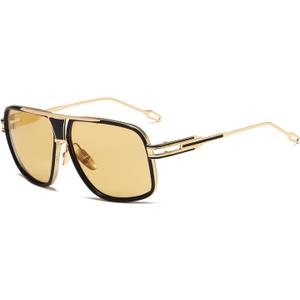AEVOGUE Sunglasses For Men Goggle Alloy Big Frame Metal Punk Style Shield AE0336
