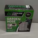 Garden Hose 100FT, Water Hose with 10 Function Nozzle, Garden Hose Metal with Leak-proof Connectors, No-Kink, Lightweight, Puncture-proof, Pet-proof, Sturdy, 550PSI, Hose for Outdoor, Yard (Silver)