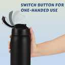 MEBRUDY 32 oz Insulated Water bottle with Straw, Stainless Steel Water bottles With Leak Proof Locking, Keep Cold 24 hours and BPA-Free for Sports, Travel, Gym and School, Black