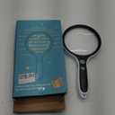 Large Magnifying Glass with Lights,10X 25X 45X 60X Handheld Lighted Magnifier, 5in Page Magnifier LED Lights, Magnifying Glass for Reading Small Prints & Low Vision Seniors with Aging Eyes