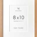8x10 Picture Frame, Solid Oak Wood 8x10 Photo Frame with Mat to 5x7, 10x8 Picture Frames for Wall and Tabletop Display, Natural Oak 8 x 10 Frame, Set of 1