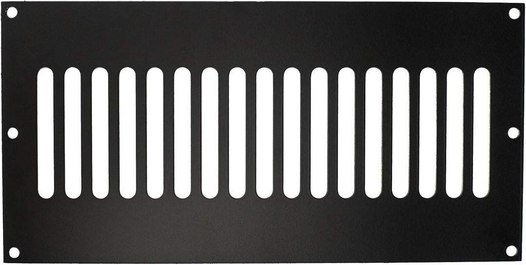 AMS Fireplace | Fire Pit Enclosure Vent | 321 High Gauge Stainless Steel | Commercial Grade | Safe Ventilation | Strong, Durable, Easy Install (12x6 Inch - Set of 1, Black)