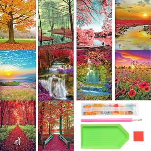Tontut 10 Pack Diamond Painting Kits, Landscape Beach Diamond Art Painting for Adults Beginners, DIY Landscape Painting Diamond Art Full Round Diamond Crafts Wall Decor 12 x 16 inches (setting sun)