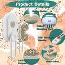 SteamCat 3 in 1 Cordless Cat Grooming Brush, Built-in Lithium Battery, Silicone Massaging, Removes Static & Pet Hair, for Cats & Dogs (White)