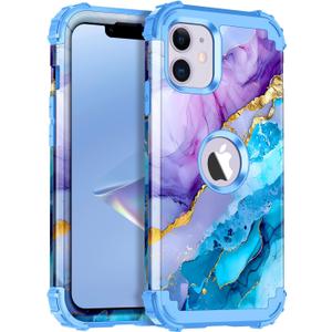 Casetego for iPhone 12/ 12 Pro 6.1 inch, Three Layer Heavy Duty Sturdy Shockproof Protection Full Rugged Hard PC+Soft TPU Bumper Protective Girls Case, Acid