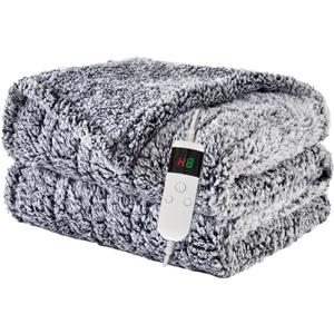 Heated Blanket Heated Full, Electric Blanket 72"x84" Heating Blanket with 8 Hours Auto Off 10 Fast Heating Levels Machine Washable Sherpa Heated Blanket with Overheating Protection