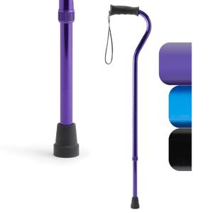 Medline Gel Grip Aluminum Cane with Offset Handle, Adjustable Height 29"-38", 300 lb. Weight Capacity, Purple - Ideal Mobility Aid