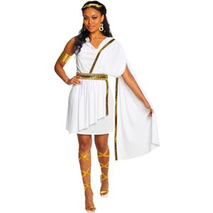 Morph Greek Goddess Costume - Women's Toga Costume, Halloween Goddess Outfit for Women, Greek Toga Dress (X-Large)