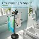Pool Towel Rack Outdoor with Built-in Tray Adjustable, Heavy-Duty Towel Racks & Storage for Backyards