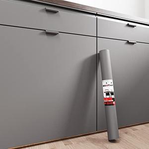 Decotalk 30"x200" Grey Wallpaper Peel and Stick, Solid Grey Wallpaper Removable, Grey Contact Paper for Cabinets and Drawers, Wallpaper for Bedroom Decor, Gray Wallpaper Gray Wall Paper Self Adhesive