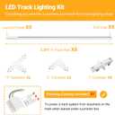 VANoopee 26FT H Track Lighting Rails White, H Type Track Lighting Kit with Floating Canopy Connector, End Caps, Live End Feeds, I T & L Connectors, Compatible with Single Circuit H Style Track System