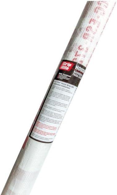 Grip-Rite Woven House Wrap-LWE Roll - Lightweight Durable Weather Barrier for Exterior Wall and Roofing Use - Enhances Insulation - White Transparent Fabric - 3' x 100' - HW3100LWE