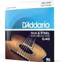 D'Addario Silk & Steel Acoustic Guitar Strings - EJ40-6 String - Warm, Mellow Tone - Light, 11-47