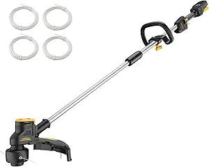 HEINPRO Cordless Weed Wacker Compatible with DeWalt 20V MAX Battery, 16" Brushless Weed Eater, Grass Trimmer for Lawn Care, Bump Feed, String Trimmer with 4 Bulk Trimmer Line Coils (Tool Only) 16-INCH