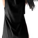 Tankaneo Women Oversized Sleeveless Side Slit Workout Summer Long Tank Tops (Black, S)