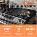 Upgraded WB31X24738 Non-stick Griddle Replacement for GE Appliance Stove Cooktop, Nitriding Process, 19.5"×9" Extra-Large Integrated Aluminum Griddle Plate for GE Gas Stove Top Center