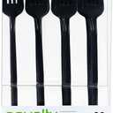 Novelty Modern Flatware, Cutlery, Dinner forks Luxury Black 64 Count