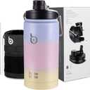 BOTTLE BOTTLE Insulated Water Bottle 64 oz with Straw and Dual-use Lid Half Gallon Water Jug Vacuum Stainless Steel for Workout and Sports Insulated Beer Growler with Handle 