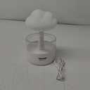 Rain Cloud Humidifier Water Drip with Adjustable LED Lights White Noise Humidification Desk Fountain Bedside Sleeping Relaxing Mood (White-S)
