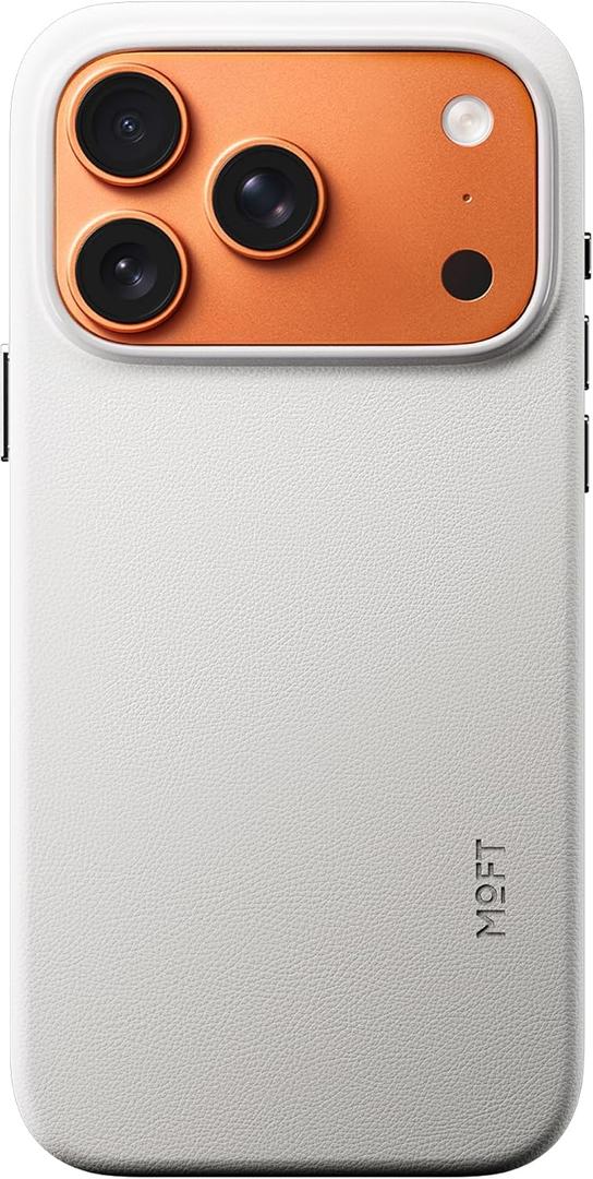 MOFT for iPhone 17 Pro Case- MOVAS Snap Case, MagSafe Compatible, Soft-Touch Vegan Leather, Classic Minimalist Design, Lightweight, Stain-Resistant & Camera Protection, Misty Cove