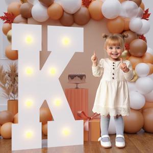 Bugame 3FT Marquee Letters, Large Light Up Letters for Birthday Wedding Backdrop Warm Light Marquee Letters 3 Feet Tall for Baby Shower Party Proposal Decoration Decor, Letter K