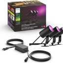 Philips Hue Lily Outdoor Smart Spotlight Base Kit, 3 Pack, White and Color Ambiance LED Walkway Lights, Low Voltage Landscape Lighting, Requires Bridge, Control with App & Voice, Weatherproof