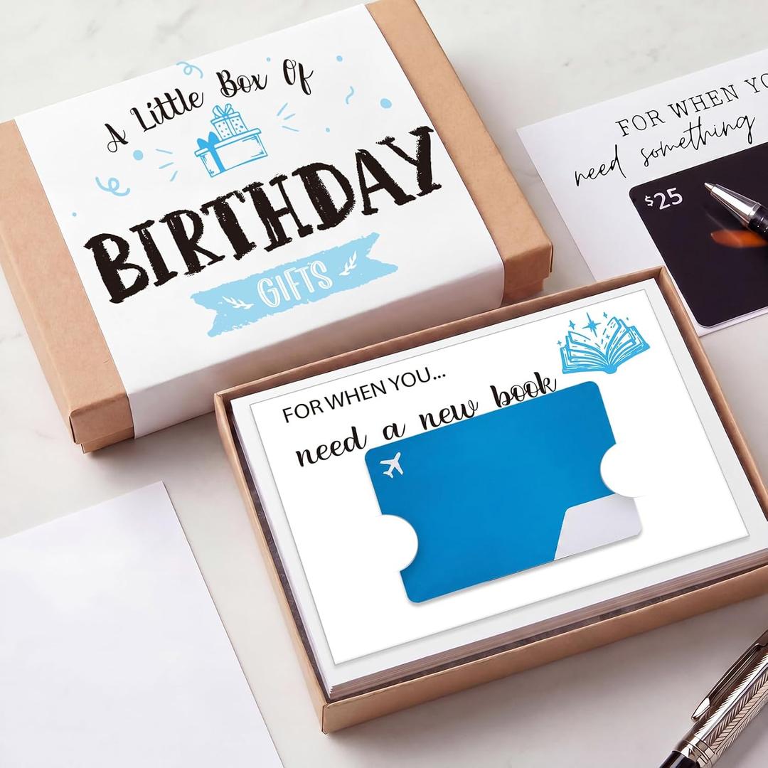ReliThick 22 Pcs Happy Birthday Gift Card Holder and Box, Personalized Graduation Gift Care Package for Party Favors(Blue)