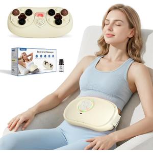 Electric Abdominal Massager - Belly Massager with Heat,Stomach Massager for Digestion Belly Cellulite Massage for Flattening Belly,Bloating,Constipation