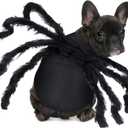 Pet Spider Costume Halloween Furry Giant Simulation Spider Apparel for Cats and Small to Medium Dogs Halloween Party Dress Up Festival Decoration Cosplay Costume (Small)