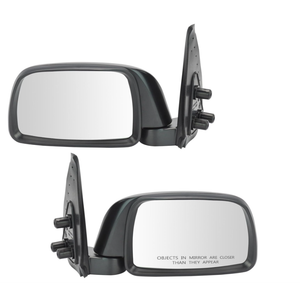 TRQ Driver & Passenger Side Manual Mirror Set Textured Black Compatible with 1995-2000 Toyota Tacoma TO1320116 TO1321116