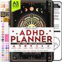 Adhd Daily Planner - A Self Care Personal Gratitude Journal to Increase Productivity and Success in Life & Work, Weekly & Monthly Undated Planner for Women and Men, Vision Board & Organizer + Stickers