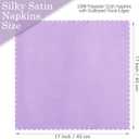 Homiest 100 Pack Light Purple Satin Napkins 17x17 Inches - Scalloped Square Silky Elegant Dinner Decor for Wedding, Restaurant, Graduation Party