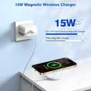 [Apple MFi Certified]Magnetic Wireless Charger Apple Mag Safe Charger,15W 6FT Fast Wireless Charging Pad for AppleiPhone 16 Pro Max/16 Pro/16 Plus/15 Pro Max/14/13/12/AirPods3/2/Pro/Pro2,Charging Pad
