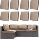 8Pcs Outdoor Cushions Covers Waterproof, Patio Cushion Covers, Stretch Cushion Covers Replacement,Cushion Slipcovers, Furniture Cushion Covers (Khaki, 8 PCS)