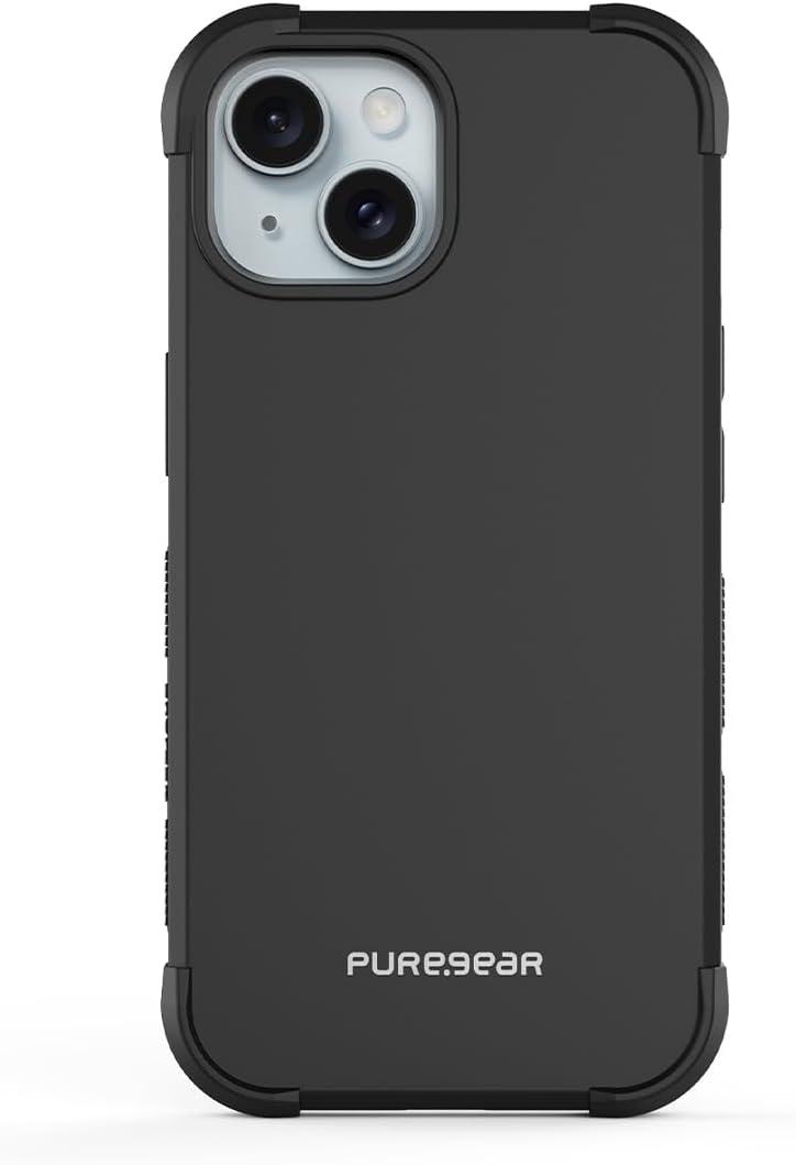 PureGear DualTek Case for Apple iPhone 15 (2023) 6.1", Military Tested and Approved Protection, Heavy-Duty Durable Protective iPhone 15 Case, Drop Test Certification of 20 ft (Black)