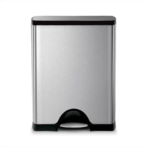 simplehuman 50 Liter / 13.0 Gallon Rectangular Kitchen Step Trash Can, Brushed Stainless Steel