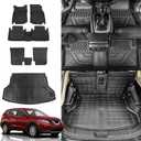 Rongtaod Floor Mats Compatible with 2014-2020 Nissan Rogue Trunk Liner Cargo Liner Cargo Mat All Weather Back Seat Cover Protector 2019 Nissan Rogue Accessories (Backrest Mats+Trunk Mat+Floor Mats)