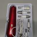 Professional Manicure Pedicure Set - Cordless Electric Foot Nail Care Trimmer Buffer Tools - 5 Speeds, Rechargeable, Thick Nails (Red)