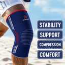 Patella Knee Sleeve with Side Stabilizers  Kneecap Support with Gel Pads  Compression Knee Brace for Men & Women (Brown, M)