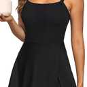 Daci Women's One Piece Swimdress - Tummy Control Swimsuit Full Coverage Modest Skirted Bathing Suit with Pockets 2026 (Black, L)