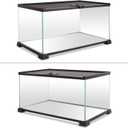 REPTI ZOO 10 Gallon Reptile Tank Glass Natural Cages Terrarium 20" x 12" x 10" Sliding Screen Top for Reptile Hamster Hedgehog Small Animals