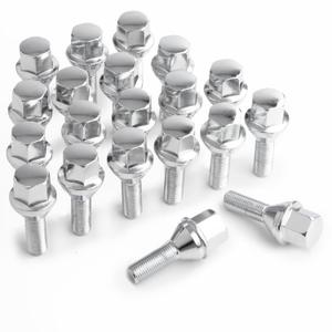 M12x1.25 ONE-Piece Design Conical Seat Wheel Lug Bolts 20pcs ET Chrome Studs Set Shank Length 28mm, 19mm Hex Compatible with 2015-2022 Je/ep Renegade, 2018-2022 Compass, 2014-2022 Cherokee